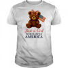 Just a Girl Who Loves America cartoon Bear shirt