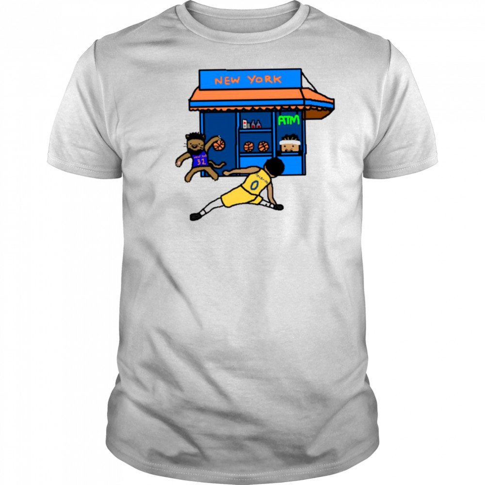 Karl Anthony Towns Bodega KAT vs Tyrese Haliburton cartoon shirt
