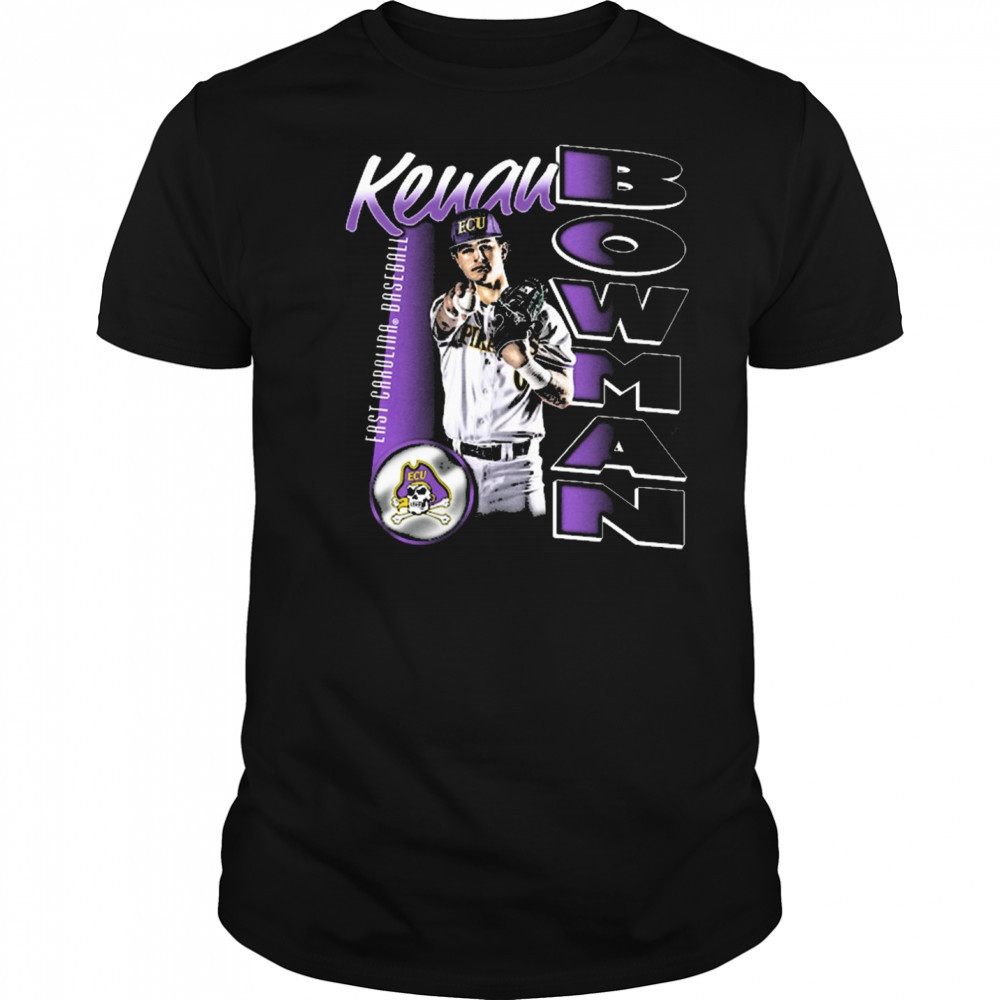 Kenan Bowman East Carolina Pirates baseball NCAA Division I Portrait t-shirt