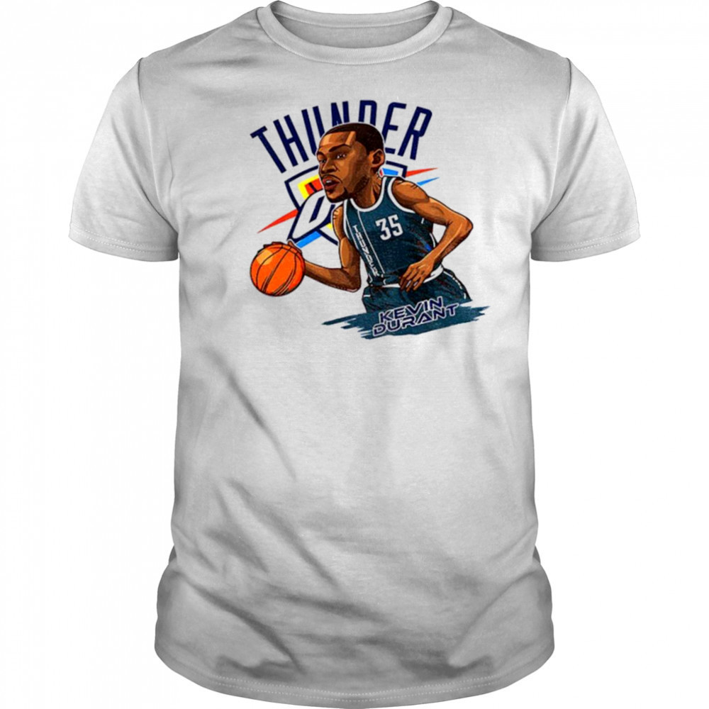 Kevin Durant 35 Oklahoma City Thunder NBA Basketball cartoon shirt