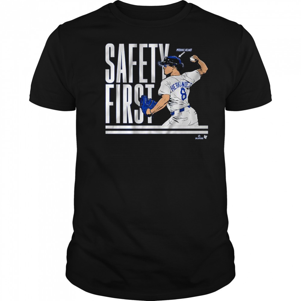 Kike Hernandez Safety First Pitching Helmet Los Angeles Dodgers MLB Baseball 2025 t-shirt