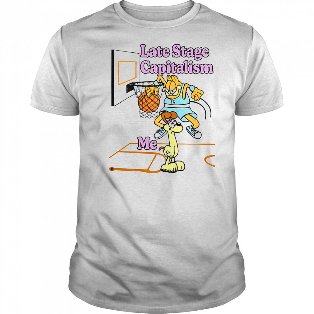 Last Stage Capitalism Garfield Vs Odie Basketball T-Shirt