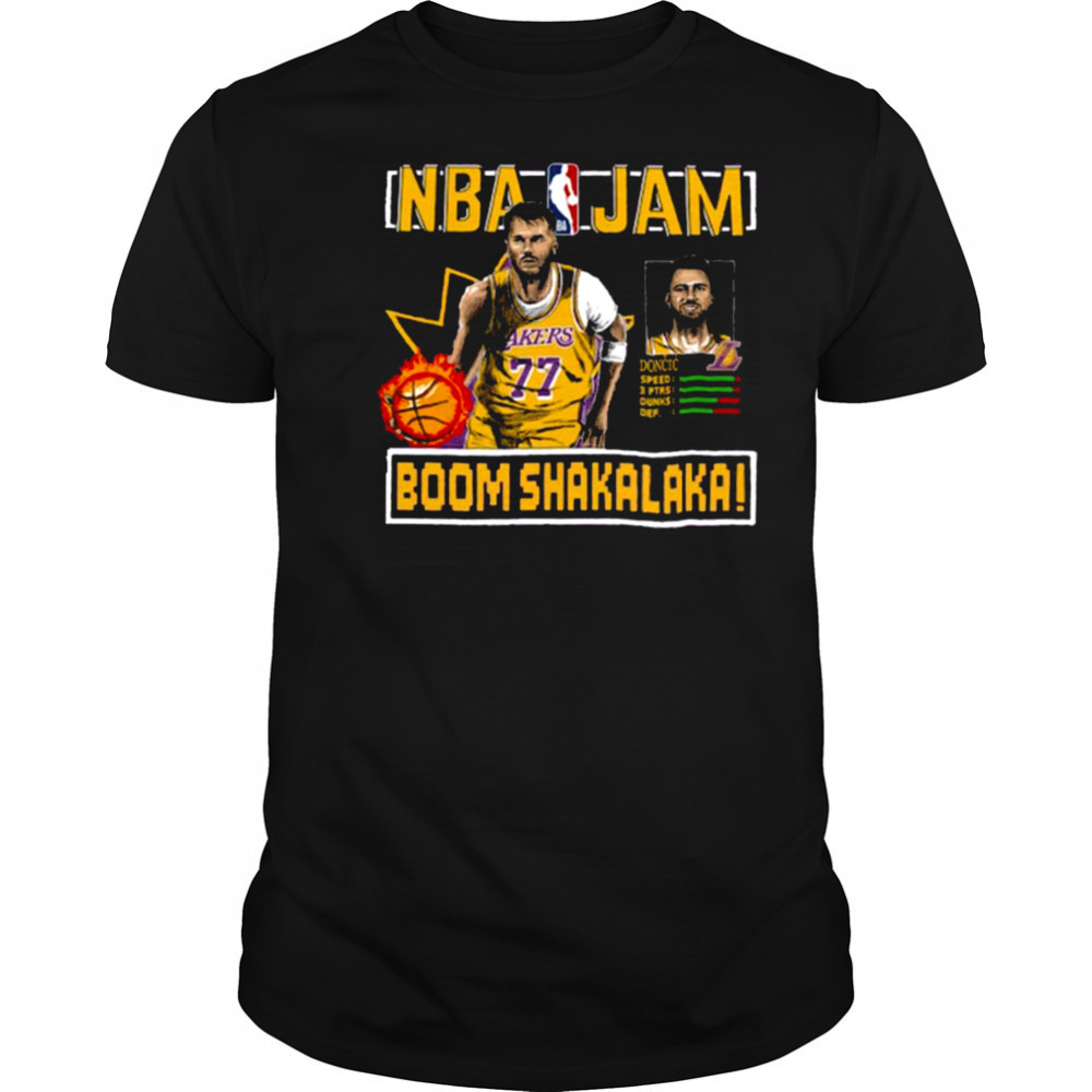 Luka Doncic Los Angeles Lakers Homage NBA Jam Tri Blend Unisex T Shirt
