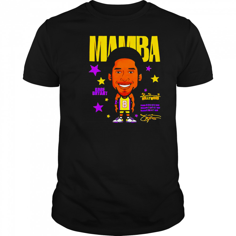 Mamba Kobe Bryant Los Angeles Lakers signature caricature shirt