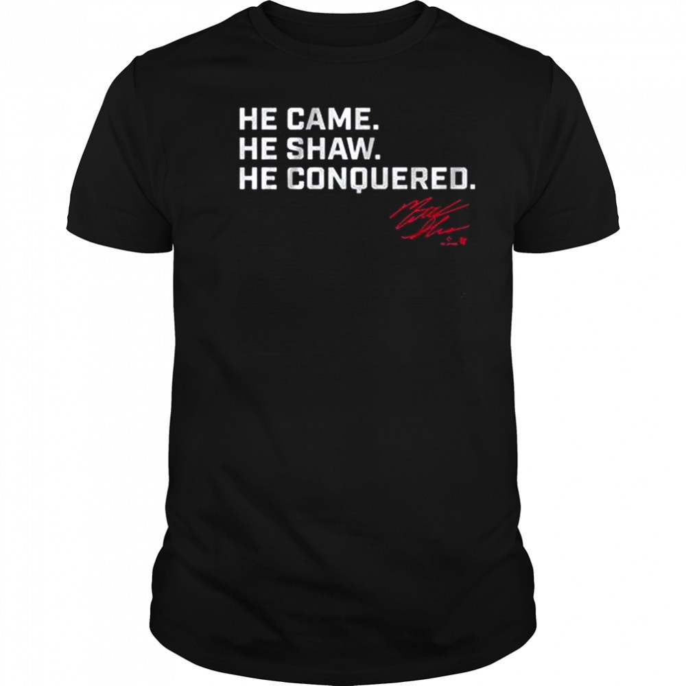 Matt Shaw He Came. He Shaw. He Conquered. Chicago Cubs MLB t-shirt