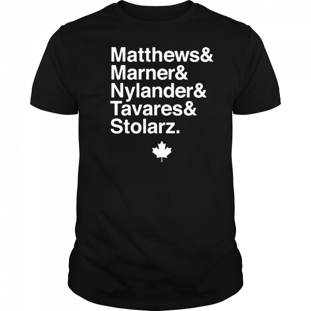 Matthews and Marner and Nylander and Tavares and Stolarz Toronto Maple Leafs shirt