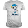 Miami Marlins Snoopy Baseball funny cartoon shirt
