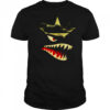 Military Fighter Plane Star Emblem Angry Shark Mouth Graphic Vintage War Art shirt