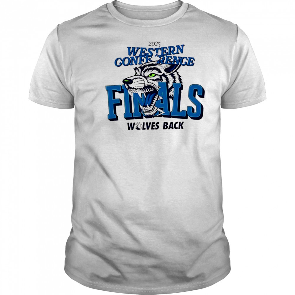 Minnesota Timberwolves 2025 Western Conference Finals Wolves back logo T shirt