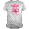 My First Communion Girls Pink Coquette Bow Christian Cute shirt