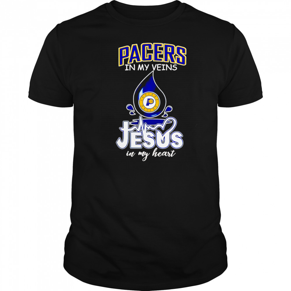 NBA Indiana Pacers In My Veins Jesus In My Heart 2025 shirt