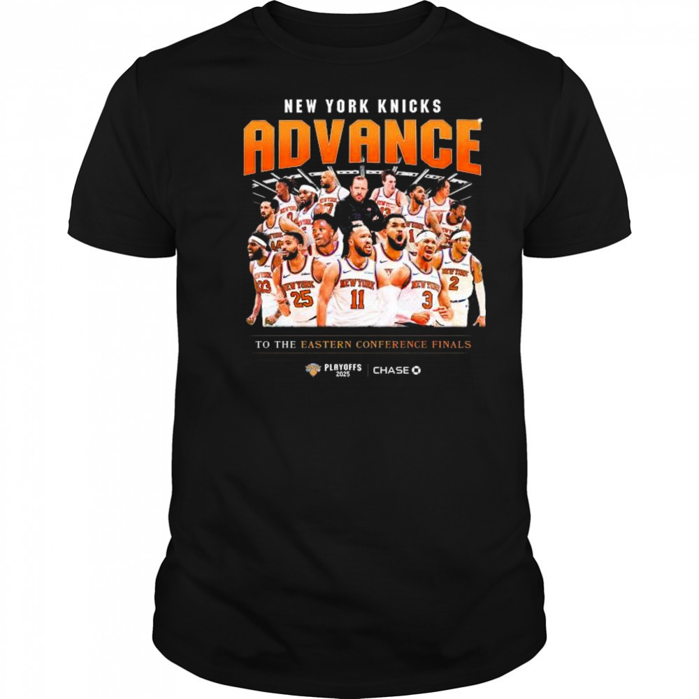 New York Knicks Basketball Advance To The Eastern Conference Final Playoffs 2025 t-shirt