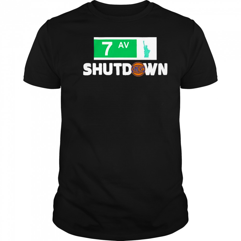 New York Knicks Stadium Essentials Black 7th Avenue Shutdown T-Shirt