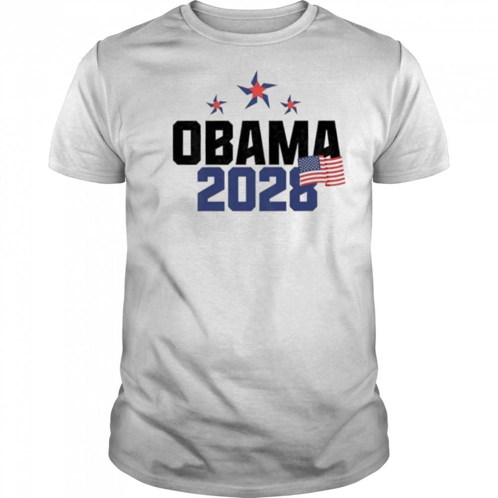 Obama 2028 grunge flag shirt