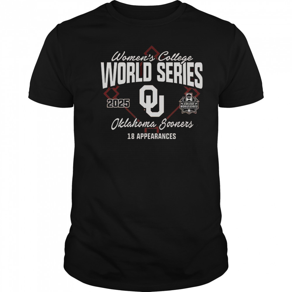 Oklahoma Sooners 18 Appearances Womens College World Series Bound 2025 T-Shirt