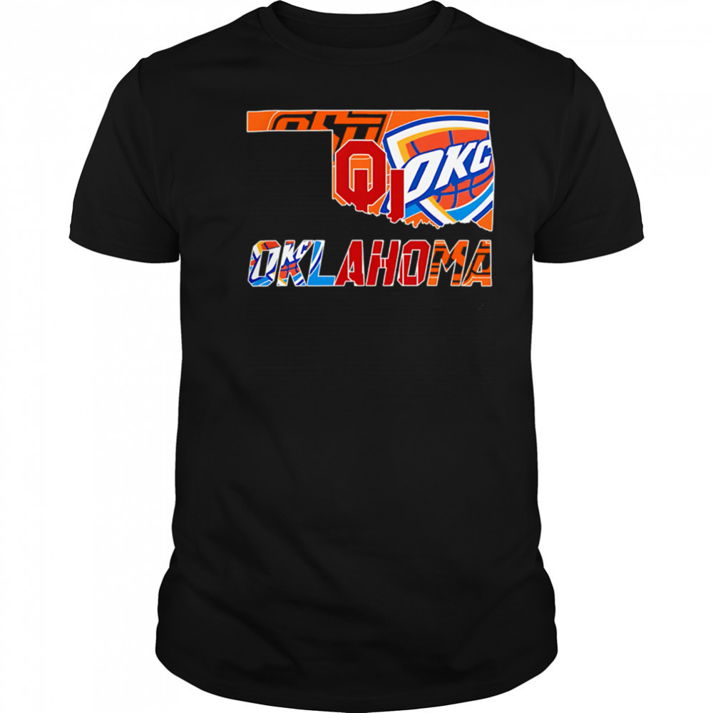 Oklahoma Sooners Oklahoma State Cowboys And Oklahoma City Thunder shirt