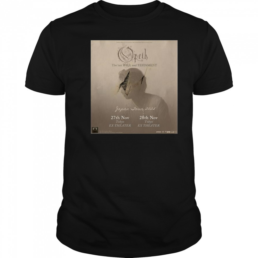 Opeth Japan Tour Nov 2025 The Last Will And Testament t-shirt