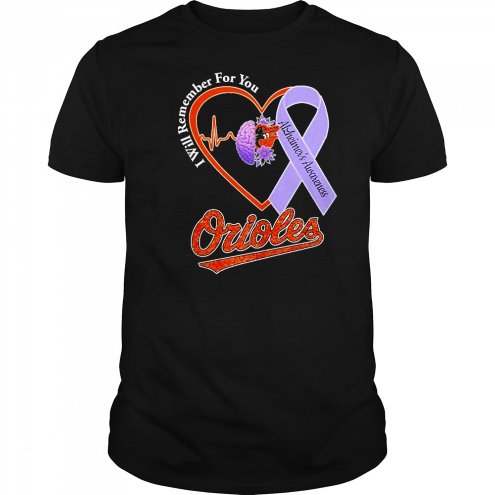 Orioles I Will Remember For You Alzheiner’s Awarness Shirt