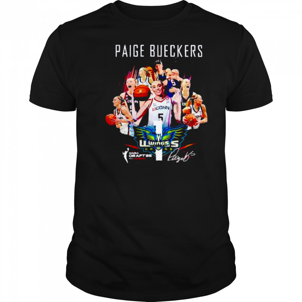Paige Bueckers Dallas Wings 2025 Wnba draft signature shirt