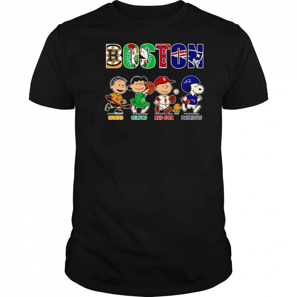 Peanuts Boston Bruins Celtics Red Sox Patriots shirt