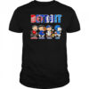 Peanuts Detroit Red Wings Pistons Tigers Lions sports shirt