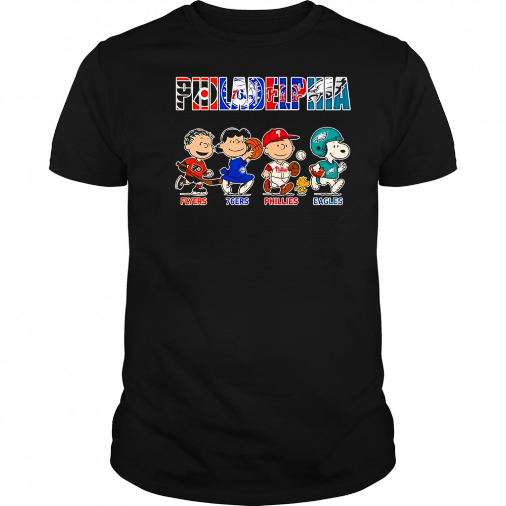 Peanuts Philadelphia Flyers 76ers Phillies Eagles shirt