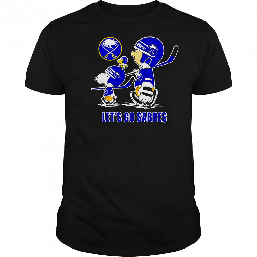 Peanuts Snoopy Charlie Brown And Woodstock Buffalo Sabres Let’s Go Sabres T-Shirt