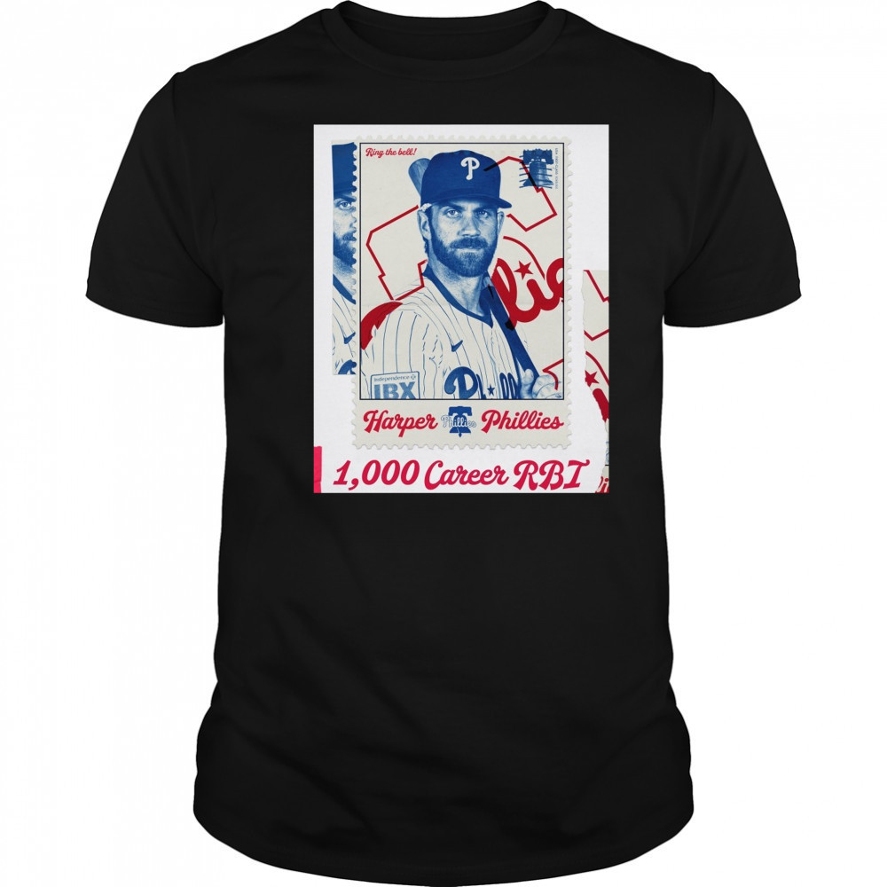 Philadelphia Phillies Bryce Harper Career RBI No. 1,000 Ring The Bell Poster t-shirt