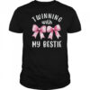 Pink Bow Twinning With My Bestie Twin Matching Twins Friends shirt