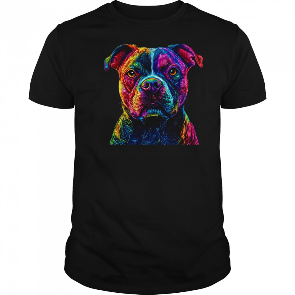 Pitbull Dog Colorful Face Dog Lover Men Women shirt