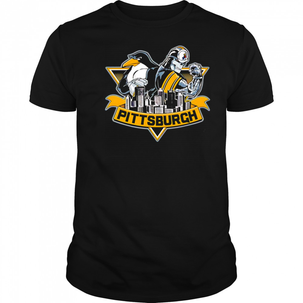 Pittsburgh hockey and football mascot shirt