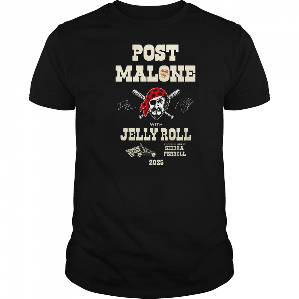 Post Malone With Jelly Roll Big Ass Stadium Tour 2025 Pittsburgh Pirates Shirt