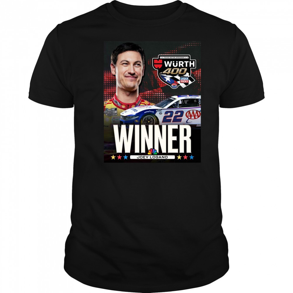 Poster Congratulate Joey Logano Winner NASCAR Cup Series Texas Motor Speedway Wurth 400 t-shirt