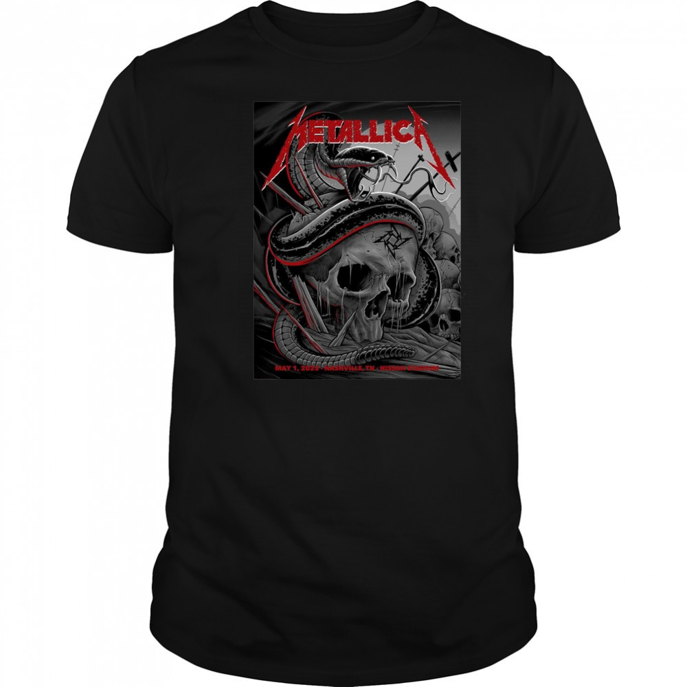 Poster Metallica World Tour On May 1 2025 Nashville TN Nissan Stadium t-shirt