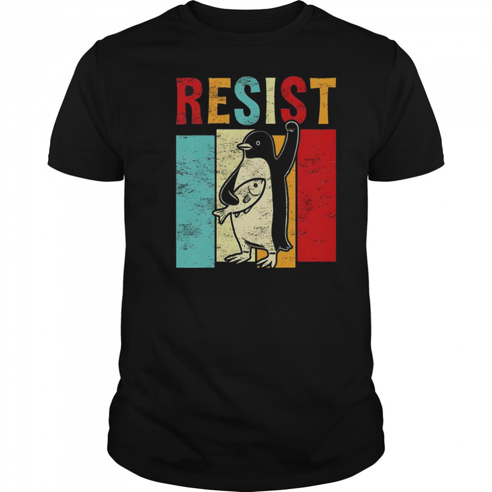 Resist Resistance Penguin USA Activism Freedom Protest T-Shirt