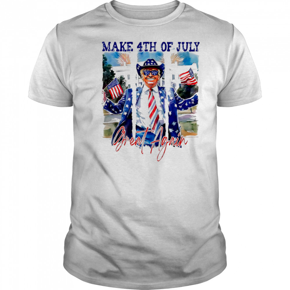 Retro Make 4th Of July Great Again Trump white house shirt