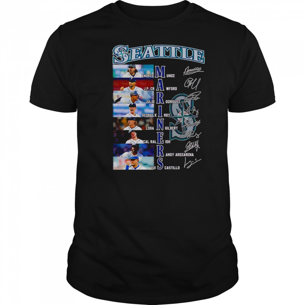 Seattle Mariners Andres Munoz JP Crawford Julio Rodriguez Signature T-Shirt