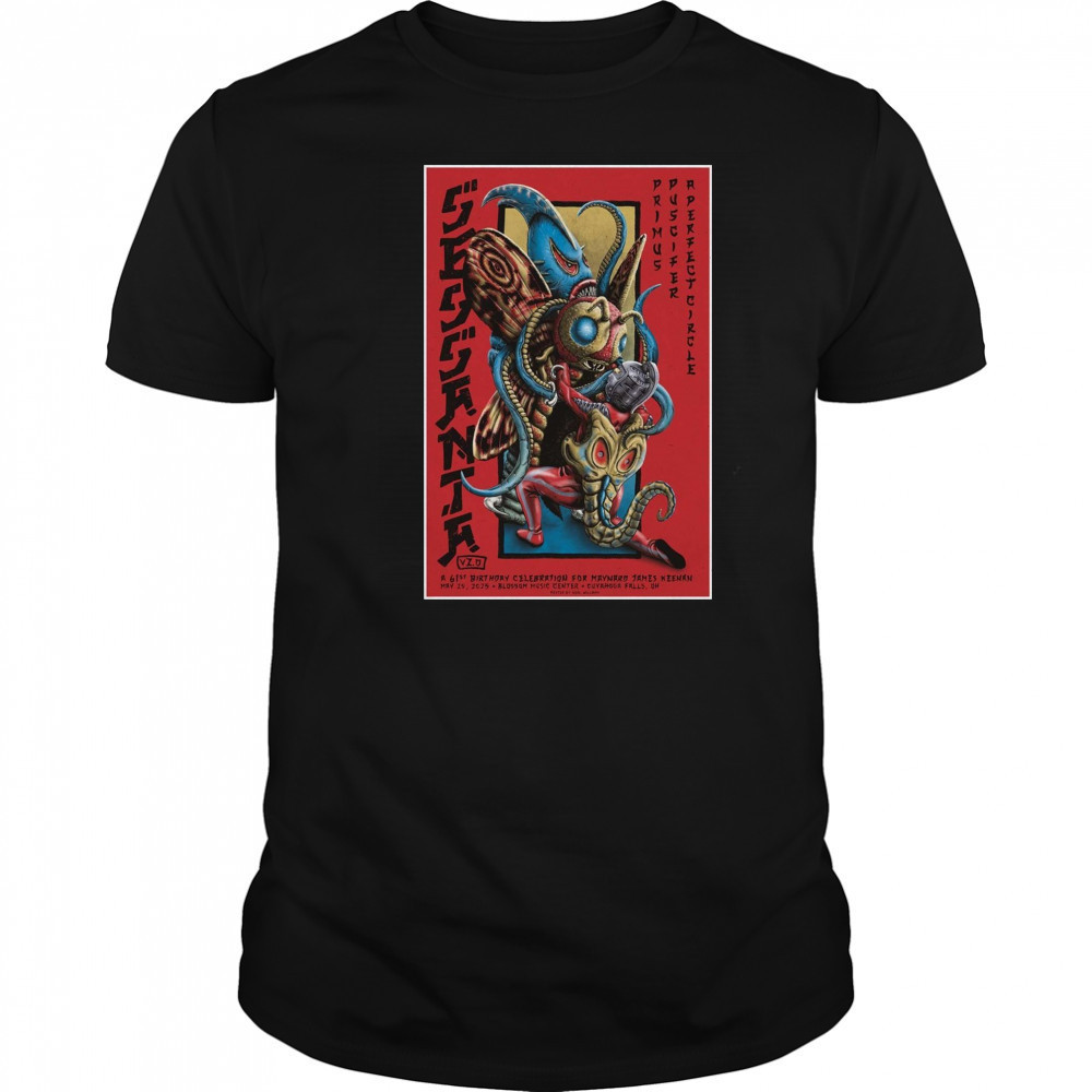 Sessanta Primus Puscifer A Perfect Circle Blossom Music Center Cuyahoga Falls OH May 25 2025 Tour t-shirt