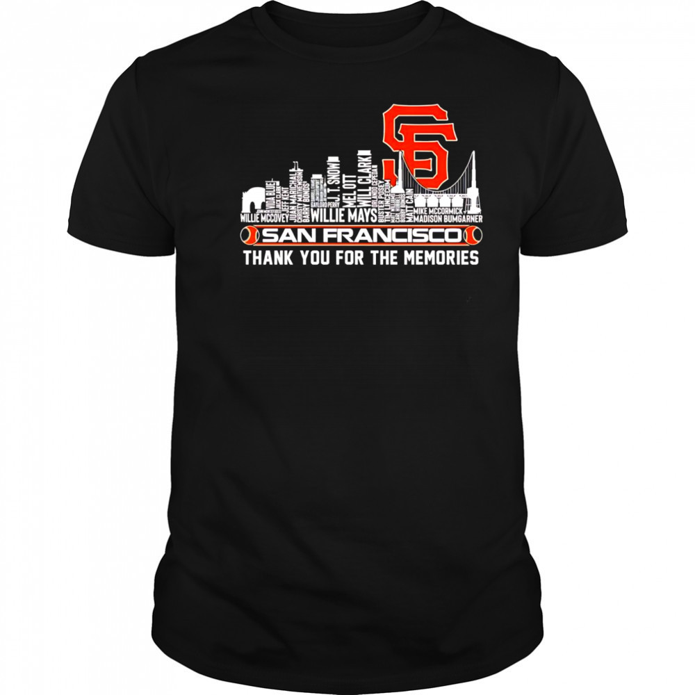 Skyline name San Francisco Giants thank you for the memories shirt