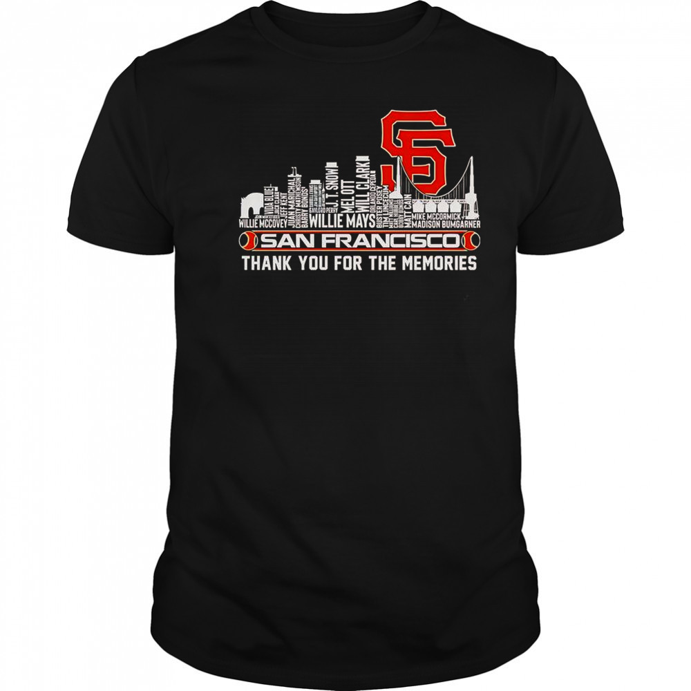 Skyline Name San Francisco Giants Thank You For The Memories T-Shirt