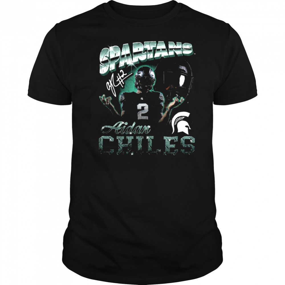 Spartans Aidan Chiles #2 Football Player Graphic T Shirt
