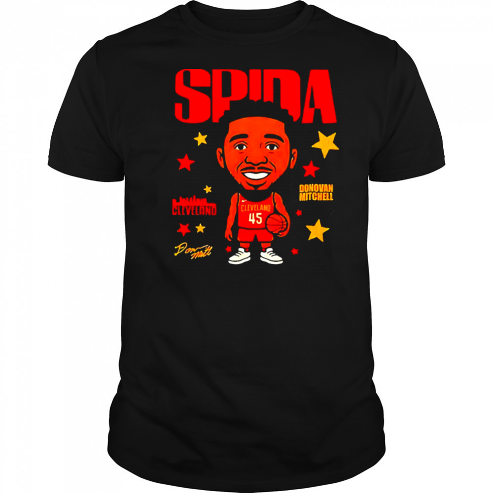 Spida Donovan Mitchell Cleveland Cavaliers signature caricature shirt