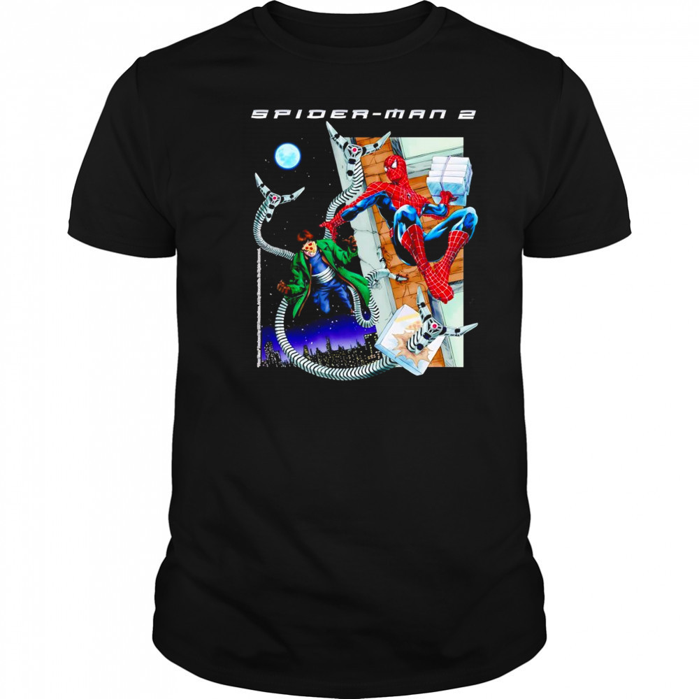 Spider-man 2 vs Dr Octopus pizza time shirt