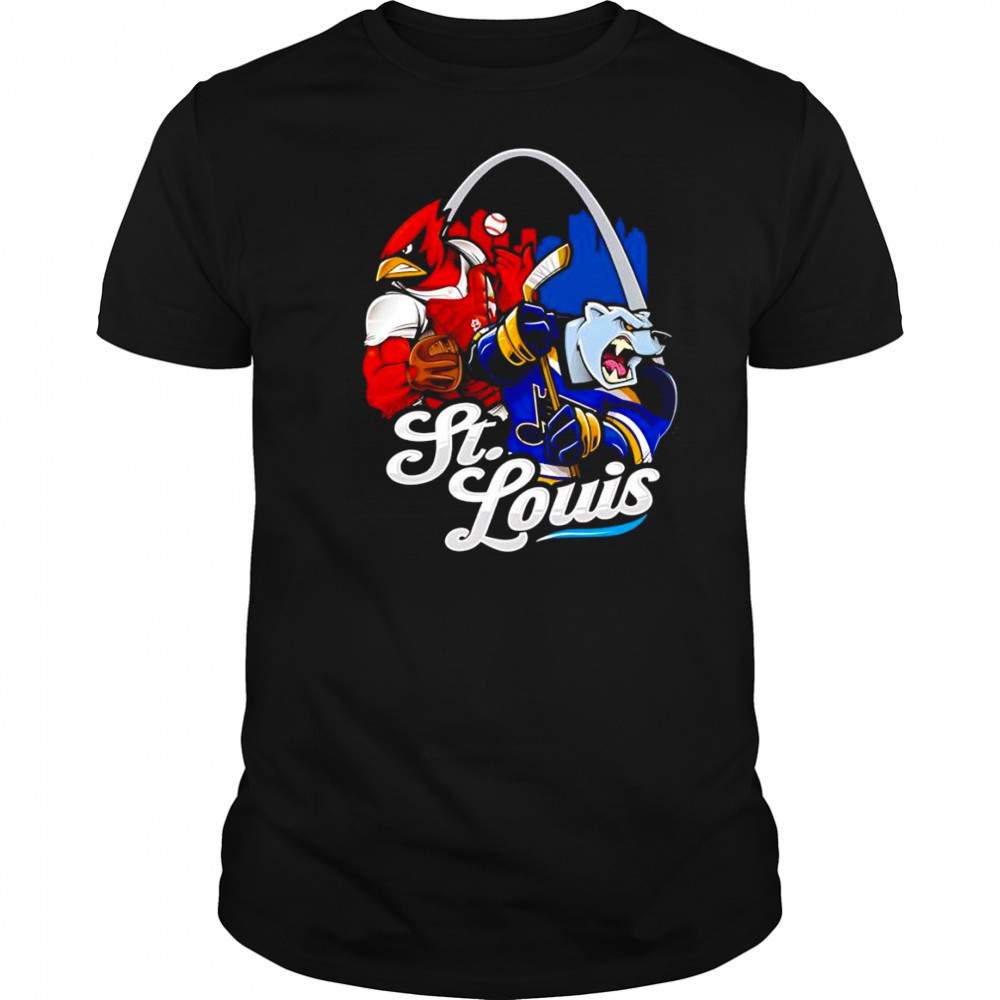 St. Louis baseball and hockey mascot shirt