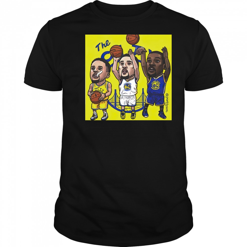 Stephen Curry X Kevin Durant X Klay Thompson The City cartoon shirt