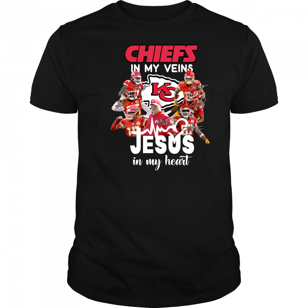 Super Bowl LVII Champions Kansas City Chiefs In My Veins Jesus In My Heart Signatures