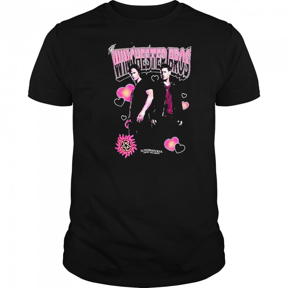 Supernatural Winchester Bros Portrait Hearts Shirt
