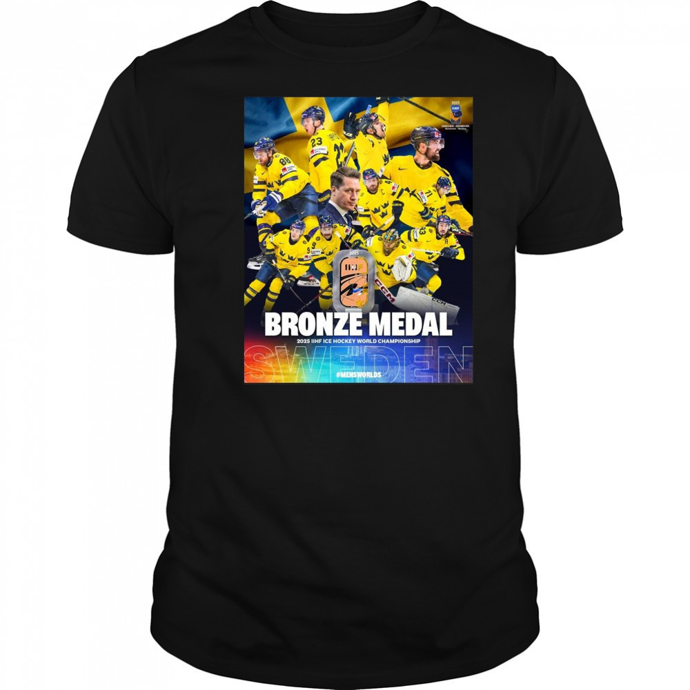 Swedish National Men’s Ice Hockey Back-To-Back Bronze Medal 2025 IIHF Ice Hockey World Championship Shirt