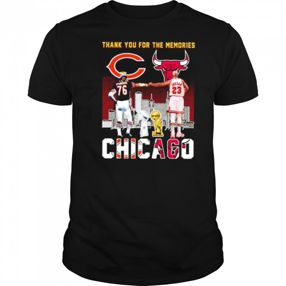 Thank you for the memories Chicago Bears and Bulls McMichael and Jordan shirt