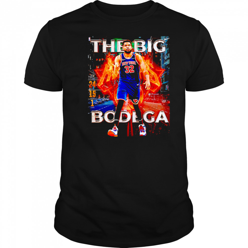 The Big Bodega Karl-Anthony Towns Knicks on fire shirt